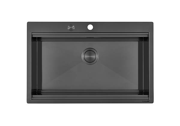 Spülbecken Milanello Gun Metal Workstation, Edelstahlspülen