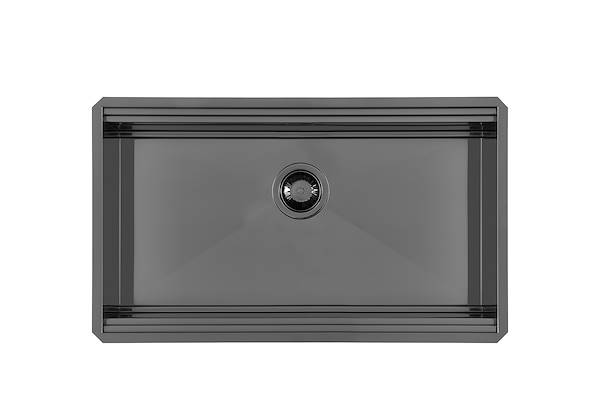 Spülbecken Milanello Gun Metal Workstation, Edelstahlspülen
