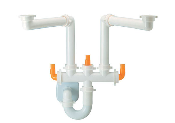 2-Wege-Siphon LIRA* „Spazio“ mit Spülmaschinenanschluss, Zubehör und Ergänzungen