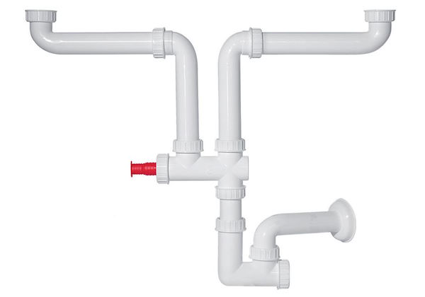 2-Wege-Siphon „Spazio“ mit Spülmaschinenanschluss, Zubehör und Ergänzungen