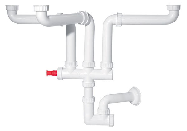 3-Wege-Siphon „Spazio“ mit Spülmaschinenanschluss, Zubehör und Ergänzungen