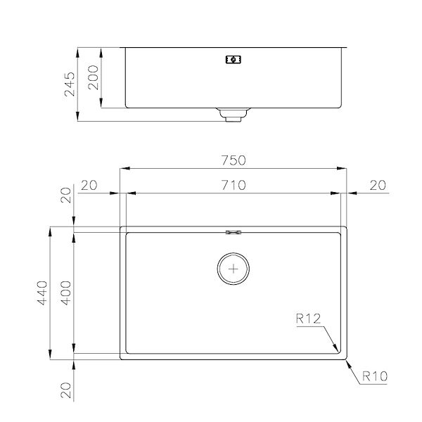 Becken Skin 710 Unterbau