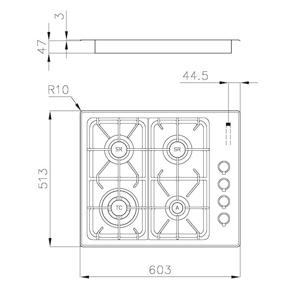 Professionelles Kochfeld