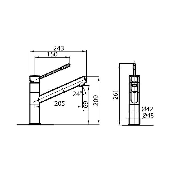 Mischbatterie Lorenzo satiniert