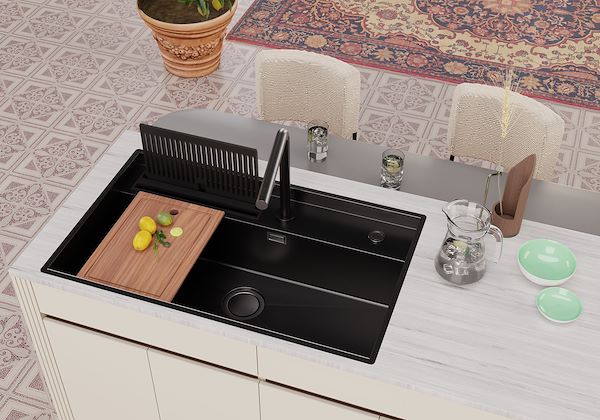 Spülbecken Galante Black Fumè