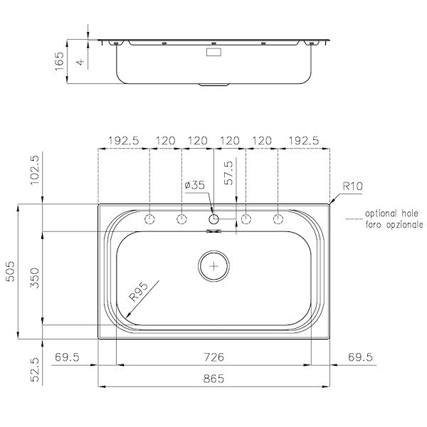 Einzelspüle S1000 Gun Metal