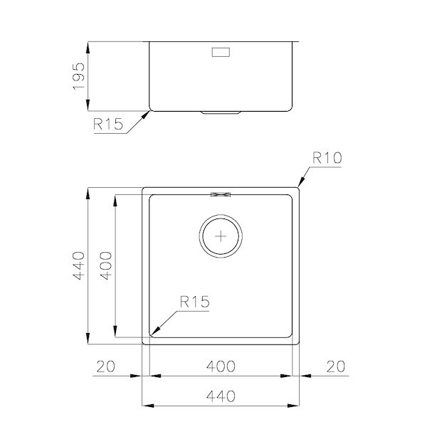 Spülbecken KE Aufliegend I Flächenbündig Gun Metal