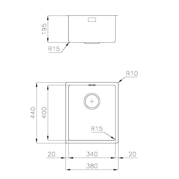 Spülbecken KE Gun Metal