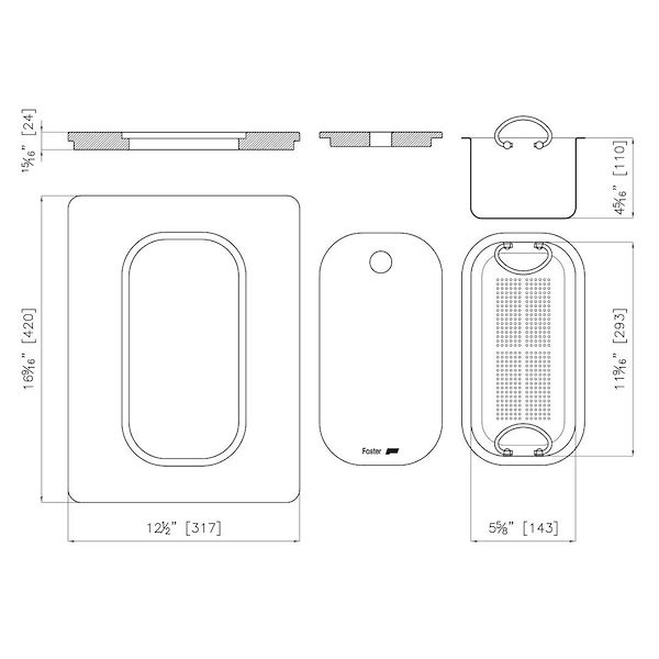 Schneidebrett Twin aus Iroko-Holz mit Küchensieb aus Edelstahl