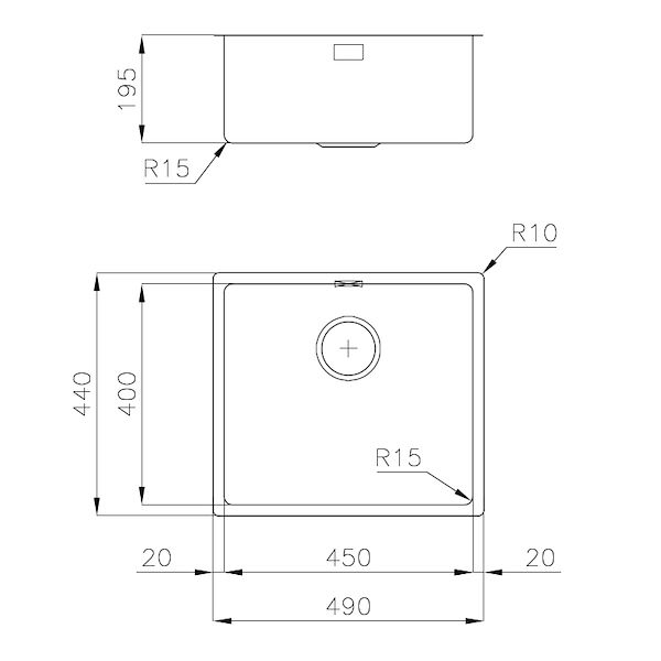 Spülbecken KE Gun Metal
