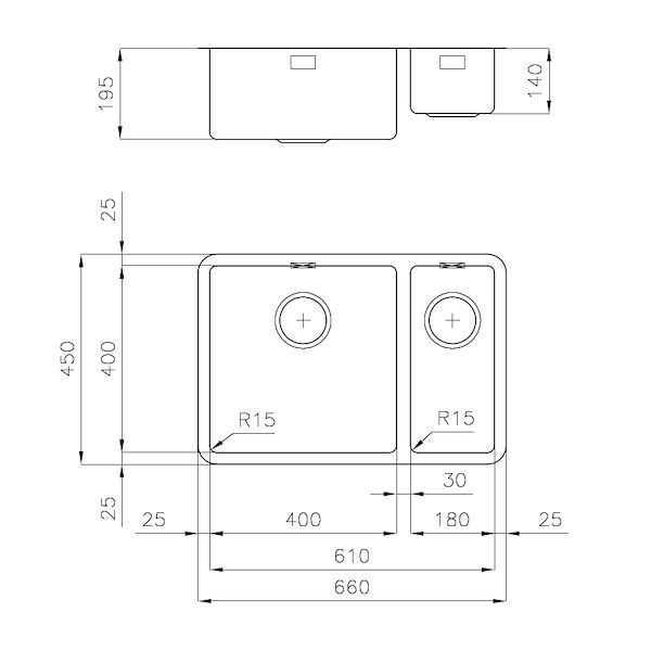 Spülbecken KE - R15