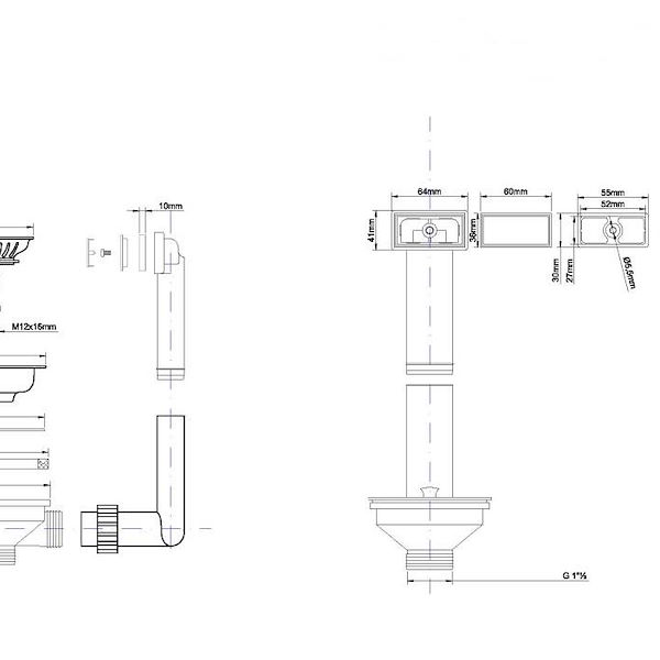 Überlauf-Abfluss mit Blende 3,5 Gun Metal