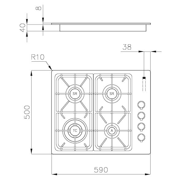 Professionelles Kochfeld