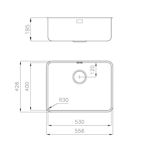 Spülbecken S400 Black Fumè