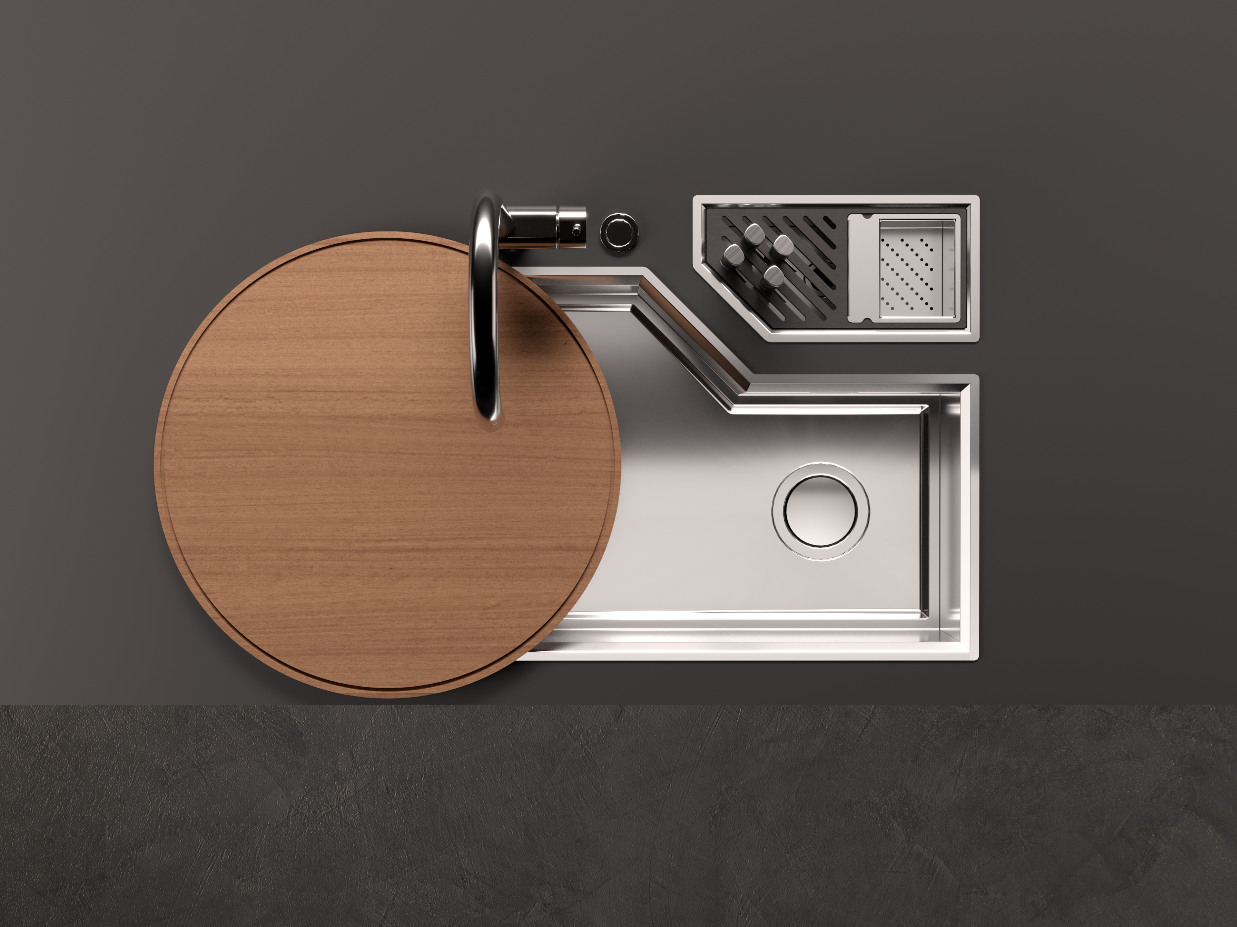 DIADE, DAS WASCHBECKEN MIT AUSGESTATTETEM KANAL