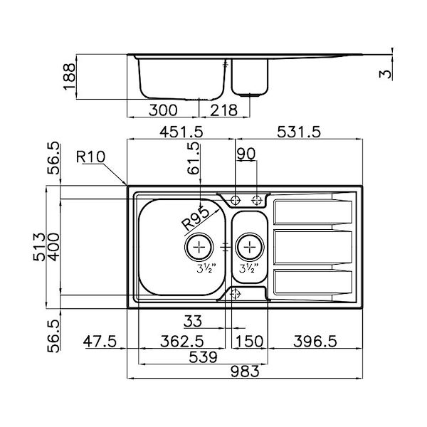 Spülbecken Foster Marine