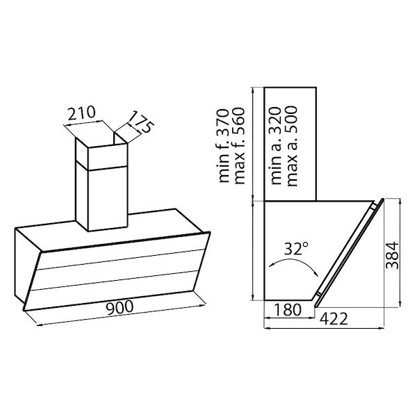 Dunstabzugshaube FL Slim black mirror