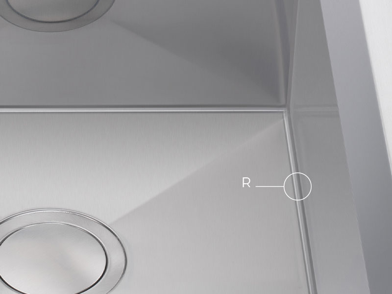 Becken mit abgerundeten Kanten