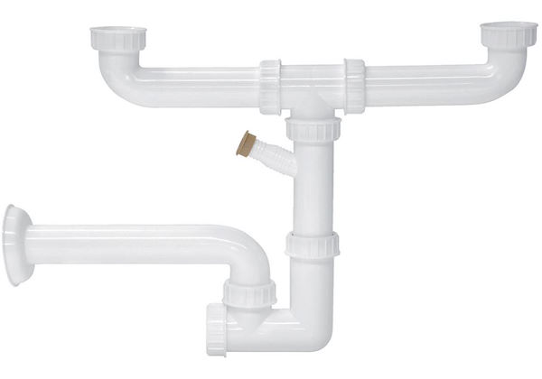 2-Wege-Siphon mit Spülmaschinenanschluss
